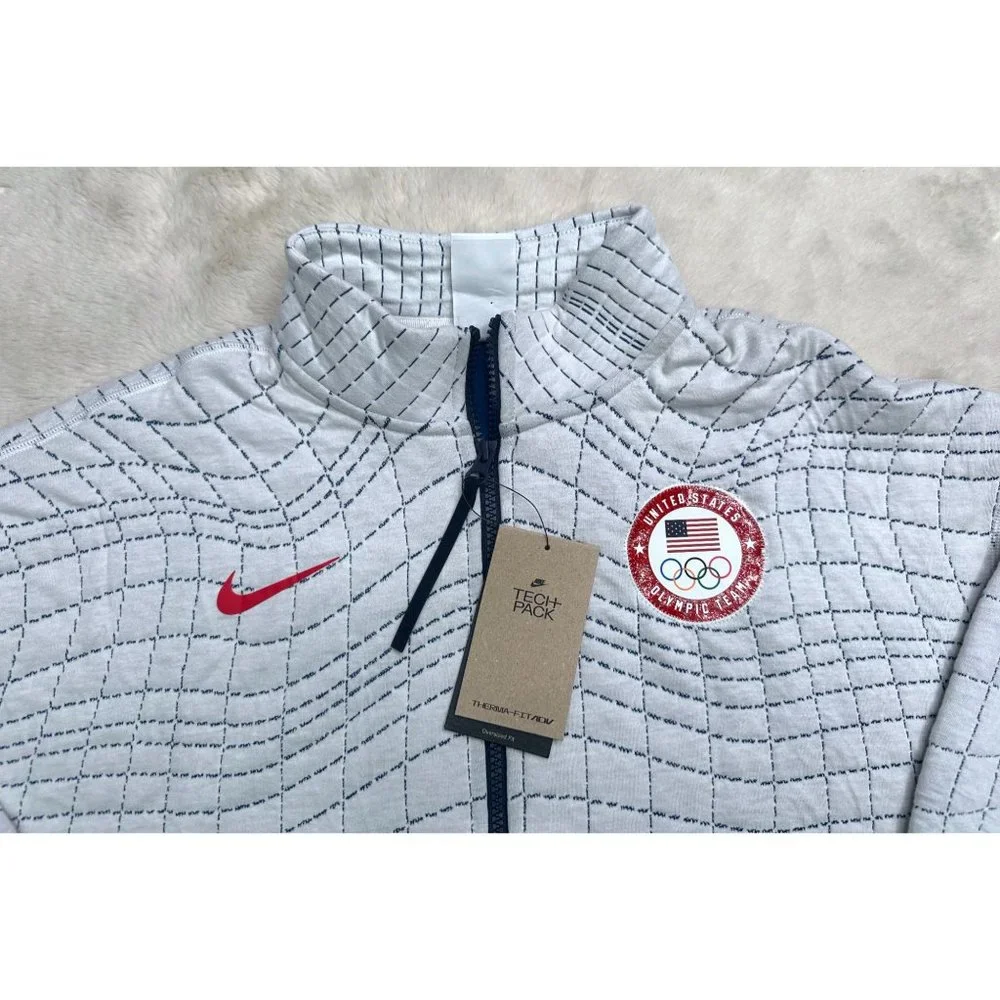 Nike Sportswear Jacket Womens Full Zip Team USA Olympics White DJ5246 121 - Picture 6 of 13